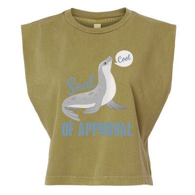 Funny Cute Seal Of Approval Garment-Dyed Women's Muscle Tee