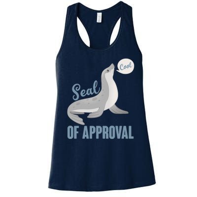 Funny Cute Seal Of Approval Women's Racerback Tank