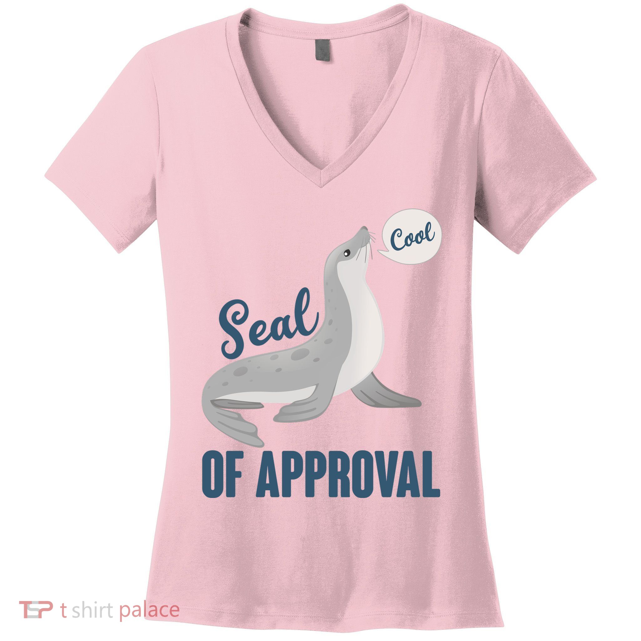 Funny Cute Seal Of Approval Women's V-Neck T-Shirt