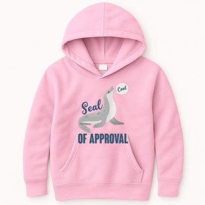 Funny Cute Seal Of Approval Kids Hoodie