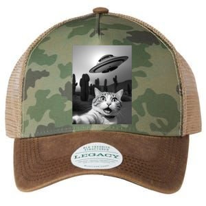 Funny Cat Selfie With A Ufo Legacy Tie Dye Trucker Hat