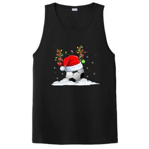 Funny Christmas Soccer Reindeer And Santa Hat Xmas Tree Light Gift PosiCharge Competitor Tank