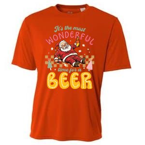 Funny Christmas Santa Claus Ing Beer Wonderful Time Great Gift Cooling Performance Crew T-Shirt