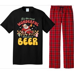 Funny Christmas Santa Claus Ing Beer Wonderful Time Great Gift Pajama Set