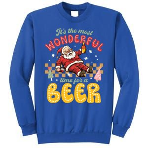 Funny Christmas Santa Claus Ing Beer Wonderful Time Great Gift Sweatshirt