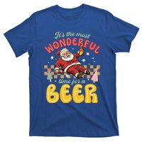 Funny Christmas Santa Claus Ing Beer Wonderful Time Great Gift T-Shirt