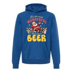 Funny Christmas Santa Claus Ing Beer Wonderful Time Great Gift Premium Hoodie