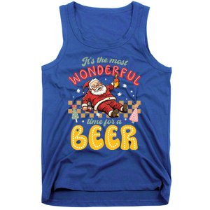 Funny Christmas Santa Claus Ing Beer Wonderful Time Great Gift Tank Top