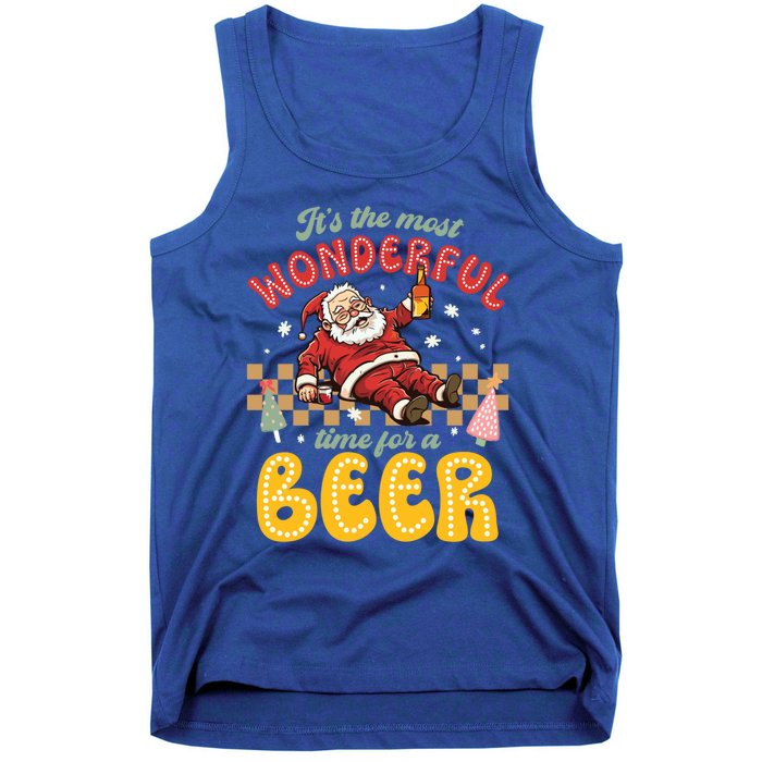 Funny Christmas Santa Claus Ing Beer Wonderful Time Great Gift Tank Top