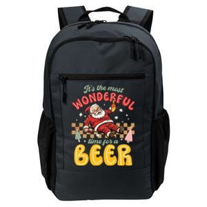 Funny Christmas Santa Claus Ing Beer Wonderful Time Great Gift Daily Commute Backpack