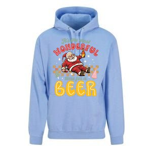 Funny Christmas Santa Claus Ing Beer Wonderful Time Great Gift Unisex Surf Hoodie