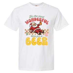 Funny Christmas Santa Claus Ing Beer Wonderful Time Great Gift Garment-Dyed Heavyweight T-Shirt