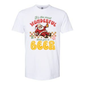 Funny Christmas Santa Claus Ing Beer Wonderful Time Great Gift Softstyle CVC T-Shirt