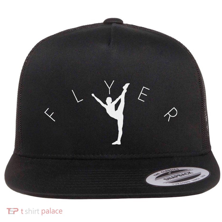 Flyer Cheerleading Scale Stunt Pose Cheer Team Flat Bill Trucker Hat