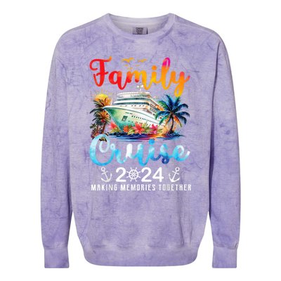 Family Cruise Ship Vacation Trip 2024 Family Cruise Matching Colorblast Crewneck Sweatshirt