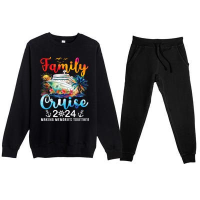 Family Cruise Ship Vacation Trip 2024 Family Cruise Matching Premium Crewneck Sweatsuit Set