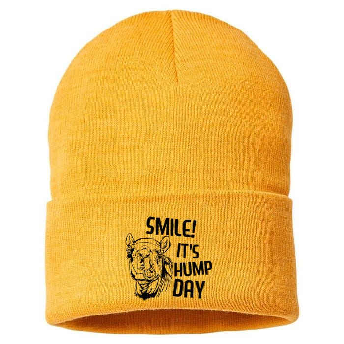 Funny Camel Smile! ItS Hump Day Funny Hump Day Sustainable Knit Beanie