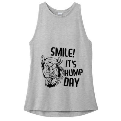 Funny Camel Smile! ItS Hump Day Funny Hump Day Ladies PosiCharge Tri-Blend Wicking Tank