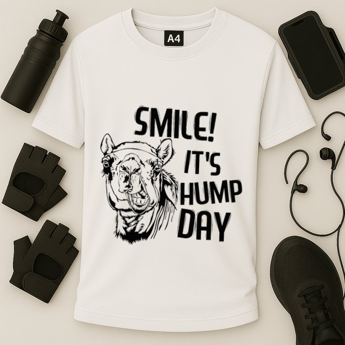 Funny Camel Smile! ItS Hump Day Funny Hump Day Performance Shirt