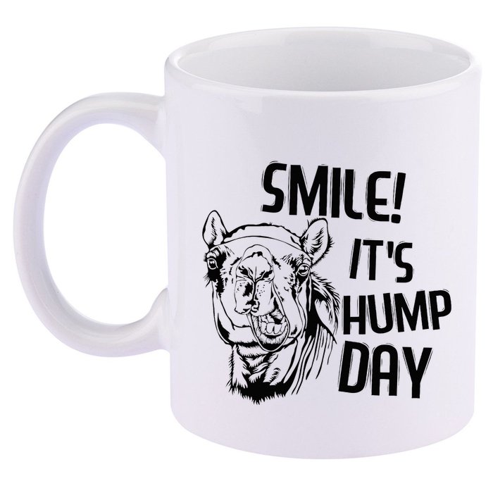 Funny Camel Smile! ItS Hump Day Funny Hump Day 11oz C Handle Ceramic Mug
