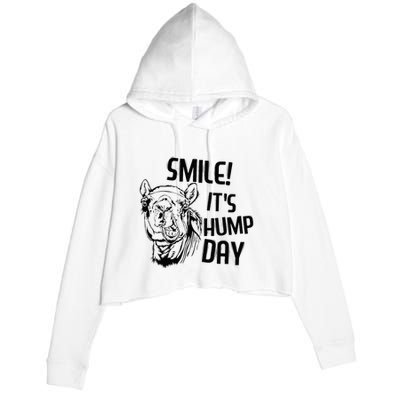 Funny Camel Smile! ItS Hump Day Funny Hump Day Crop Fleece Hoodie