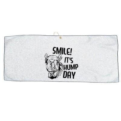 Funny Camel Smile! ItS Hump Day Funny Hump Day Large Microfiber Waffle Golf Towel