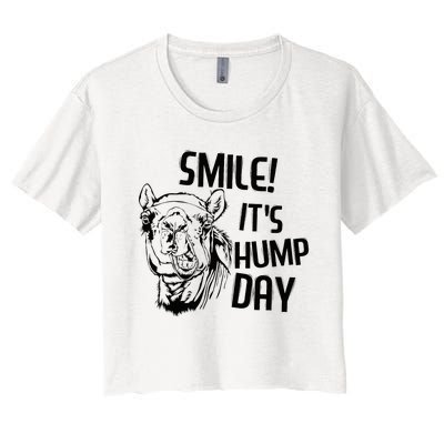 Funny Camel Smile! ItS Hump Day Funny Hump Day Women's Crop Top Tee