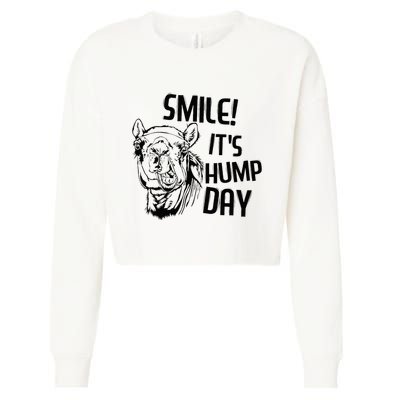 Funny Camel Smile! ItS Hump Day Funny Hump Day Cropped Pullover Crew