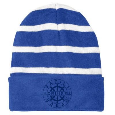 Family Cruise Squad Cruise Family And Group Cruise Ship Cute Gift Striped Beanie with Solid Band