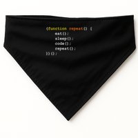 Funny Computer Science Programmer Eat Sleep Code USA-Made Doggie Bandana