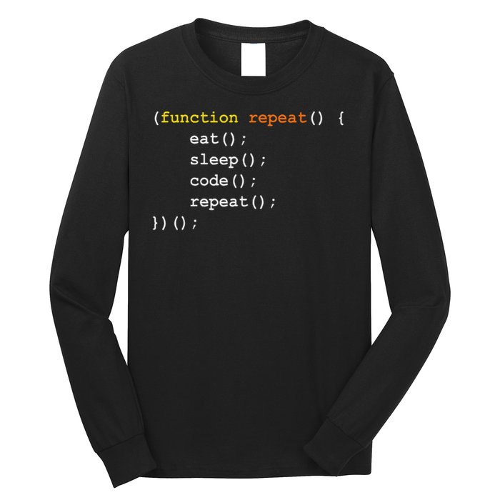 Funny Computer Science Programmer Eat Sleep Code Long Sleeve Shirt