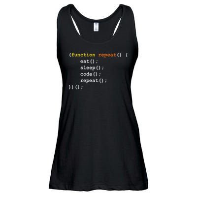 Funny Computer Science Programmer Eat Sleep Code Ladies Essential Flowy Tank