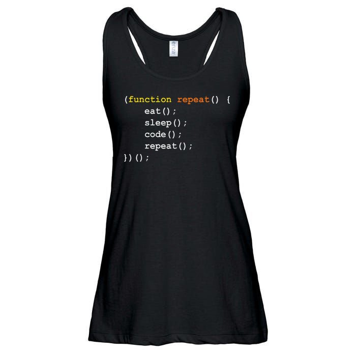 Funny Computer Science Programmer Eat Sleep Code Ladies Essential Flowy Tank