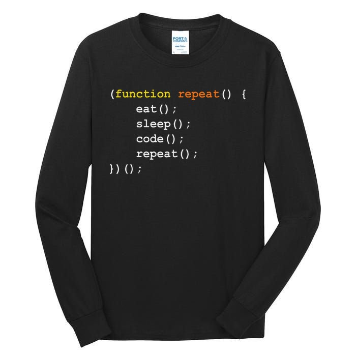 Funny Computer Science Programmer Eat Sleep Code Tall Long Sleeve T-Shirt
