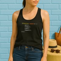 Funny Computer Science Programmer Eat Sleep Code Women's Racerback Tank