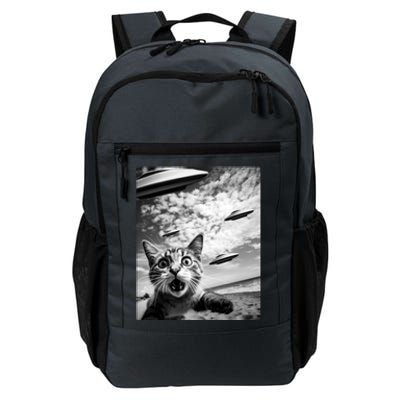 Funny Cat Selfie With Alien Ufos Funny Cat Lovers AlienS Ufo Daily Commute Backpack