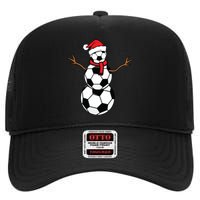 Funny Christmas Soccer Balls Santa Snowman High Crown Mesh Back Trucker Hat