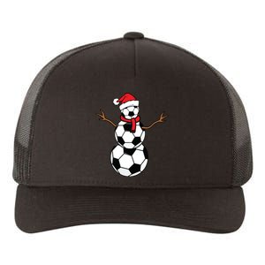 Funny Christmas Soccer Balls Santa Snowman Yupoong Adult 5-Panel Trucker Hat