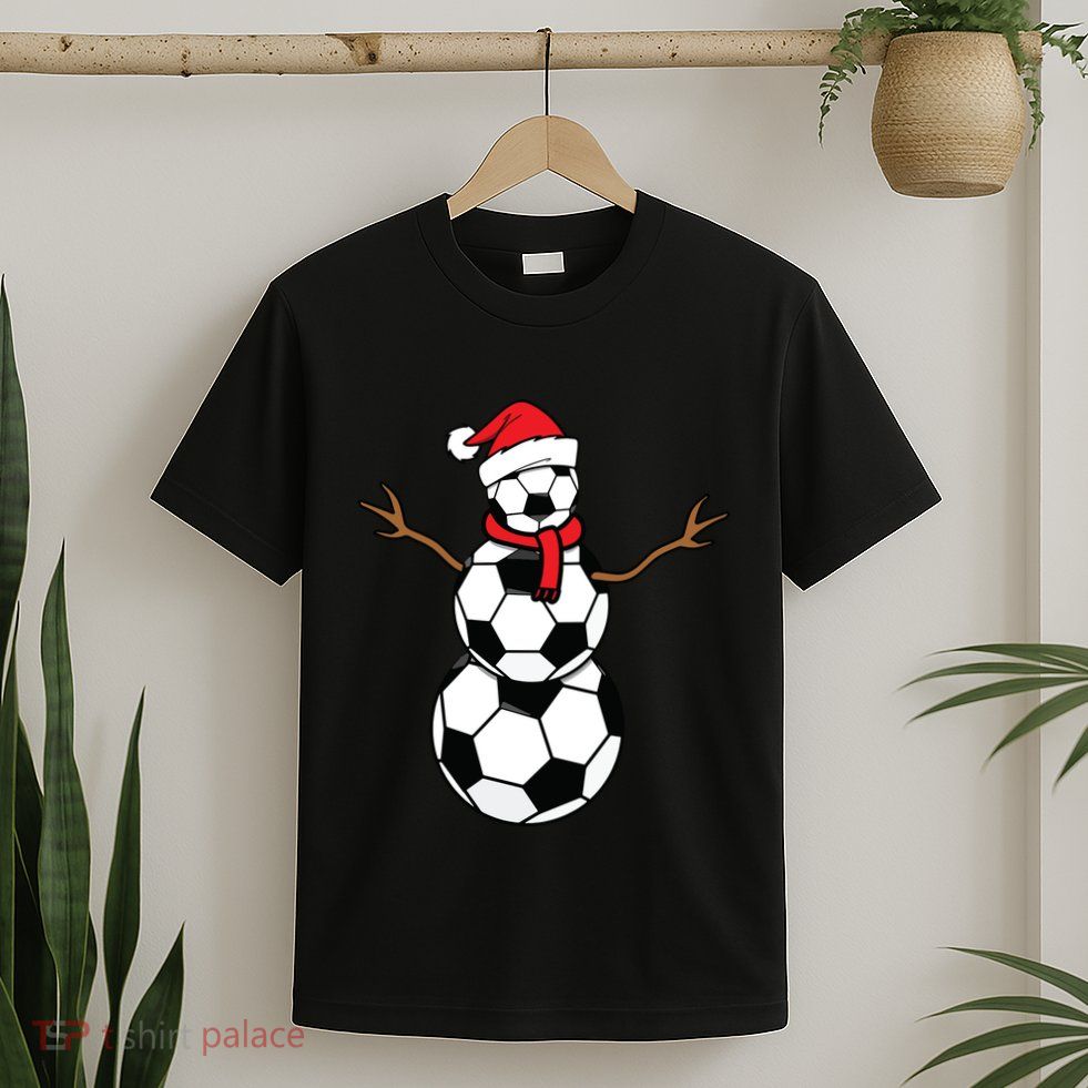 Funny Christmas Soccer Balls Santa Snowman T-Shirt