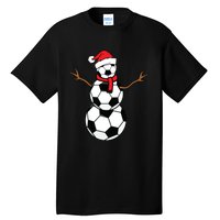 Funny Christmas Soccer Balls Santa Snowman Tall T-Shirt