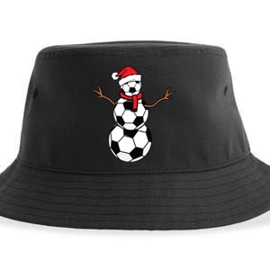 Funny Christmas Soccer Balls Santa Snowman Sustainable Bucket Hat