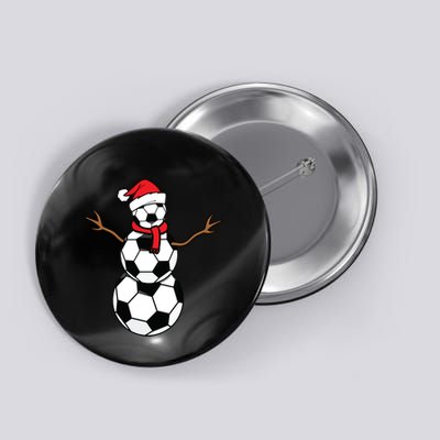Funny Christmas Soccer Balls Santa Snowman Button