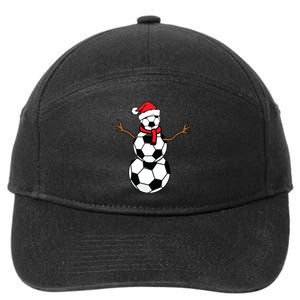 Funny Christmas Soccer Balls Santa Snowman 7-Panel Snapback Hat