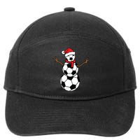 Funny Christmas Soccer Balls Santa Snowman 7-Panel Snapback Hat