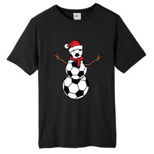 Funny Christmas Soccer Balls Santa Snowman Tall Fusion ChromaSoft Performance T-Shirt