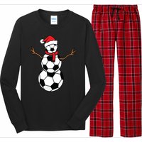 Funny Christmas Soccer Balls Santa Snowman Long Sleeve Pajama Set