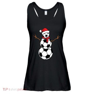Funny Christmas Soccer Balls Santa Snowman Ladies Essential Flowy Tank