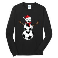 Funny Christmas Soccer Balls Santa Snowman Tall Long Sleeve T-Shirt