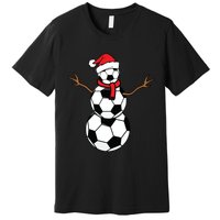 Funny Christmas Soccer Balls Santa Snowman Premium T-Shirt