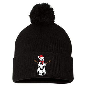 Funny Christmas Soccer Balls Santa Snowman Pom Pom 12in Knit Beanie